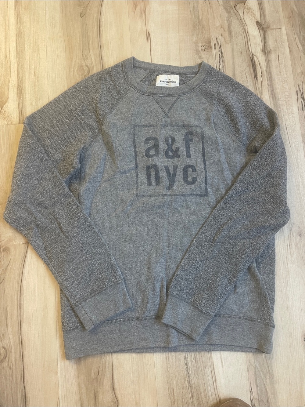 Abercrombie & Fitch Gray Crewneck Sweatshirt with a&f nyc Logo